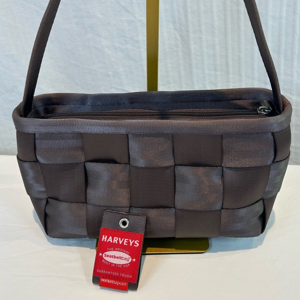 Harveys Iconic "original seat belt purse" Bronze Brown Baguette Shoulder Bag